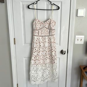 Lulus White lace midi dress